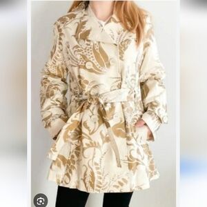 CAbi Wimbledon Courtside Trench Coat in a gold metallic XL